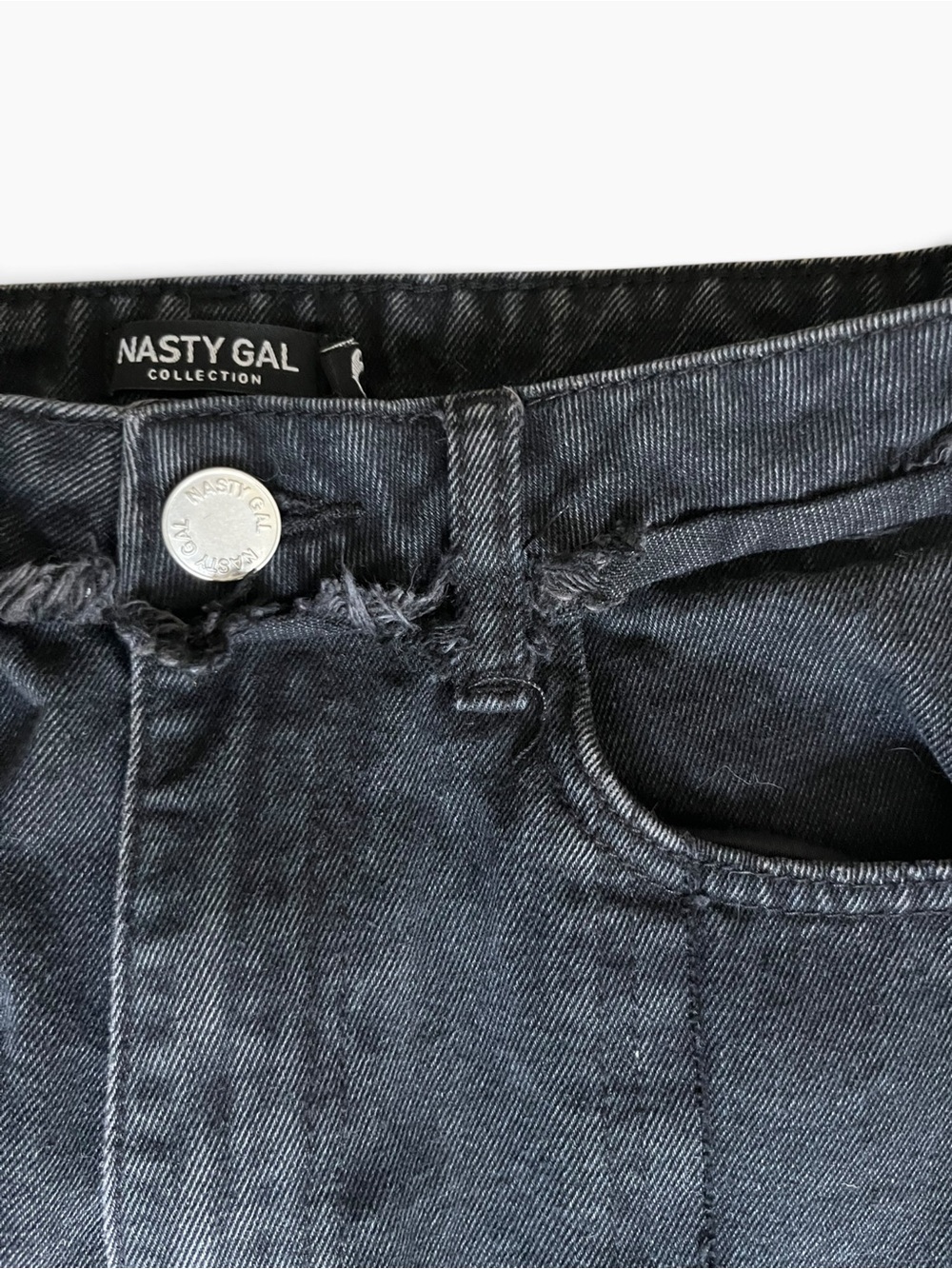 Nasty Gal Black Patchwork Flared Jeans - Picture 5 of 10